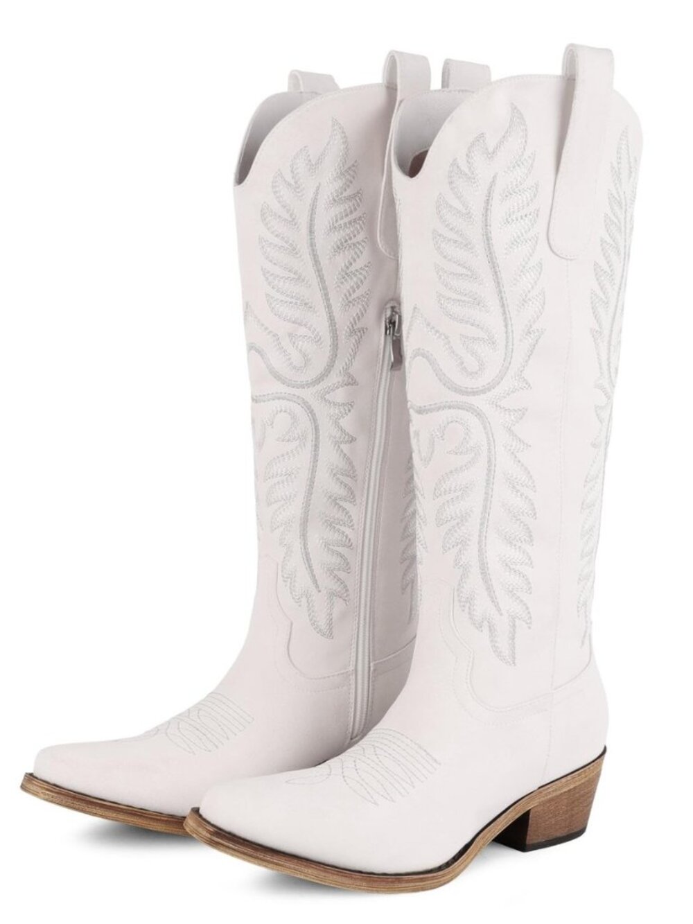 Cowgirl Boots for Women Western Chunky Heel Knee High Pointed Toe Cowboy Boots